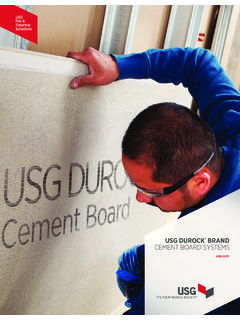 USG DUROCK BRAND CEMENT BOARD SYSTEMS