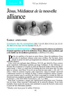 Le&#231;on 8 J&#233;sus, M&#233;diateur de la nouvelle alliance