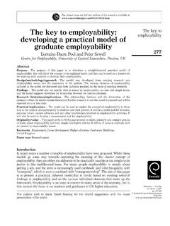 The key to employability: The key to developing a ...
