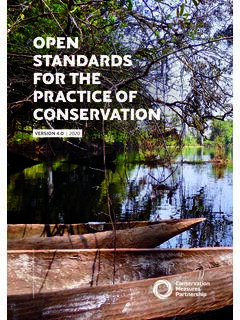 OPEN STANDARDS FOR THE PRACTICE OF CONSERVATION