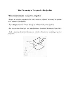 The Geometry of Perspective Projection