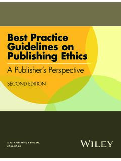 Best Practice Guidelines on Publishing Ethics - Wiley