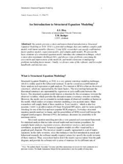 An Introduction in Structural Equation Modeling