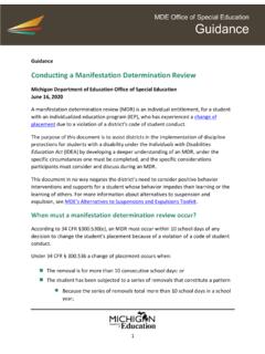 Conducting a Manifestation Determination Review
