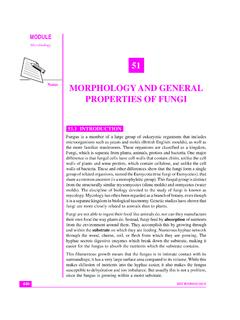 51 MORPHOLOGY AND GENERAL PROPERTIES OF FUNGI