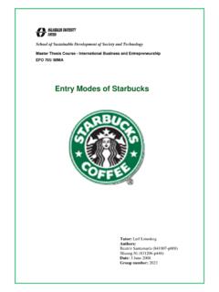 Entry Modes of Starbucks - DiVA portal