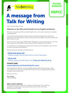 A message from Talk for Writing