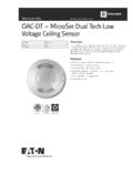Technical Data OAC-DT – MicroSet Dual Tech Low Voltage ...