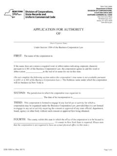 APPLICATION FOR AUTHORITY OF
