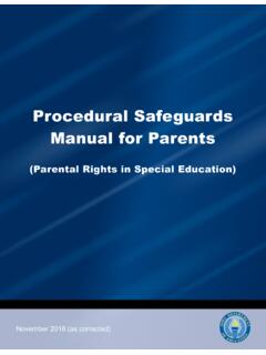 Procedural Safeguards Manual for Parents