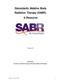 Stereotactic Ablative Body Radiation Therapy (SABR): A ...