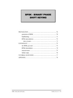 BPSK - BINARY PHASE SHIFT KEYING