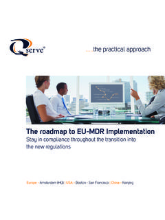 The roadmap to EU-MDR Implementation - Qserve Group