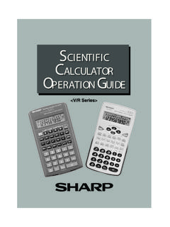 SCIENTIFIC CALCULATOR OPERATION GUIDE - Sharp Global