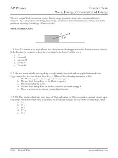 AP Physics Practice Test: Work, Energy, Conservation of Energy