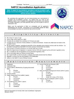 NAFCC Accreditation Application