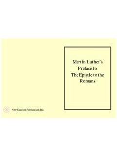 Martin Luther’s Preface to the Romans