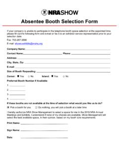 2019 Absentee Booth Selection Form - nraam.org