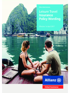 Allianz Global Assistance Leisure Travel Insurance Policy ...