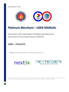 Platinum Merchant USER MANUAL - philgeps.gov.ph
