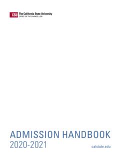 ADMISSION HANDBOOK 2020-2021 - calstate.edu