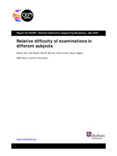 Relative difficulty of examinations in different …