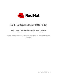 Red Hat OpenStack Platform 10 Dell EMC PS Series Back End ...