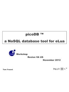 picoDB ™ a NoSQL database tool for eLua