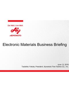 Electronic Materials Business Briefing - Ajinomoto