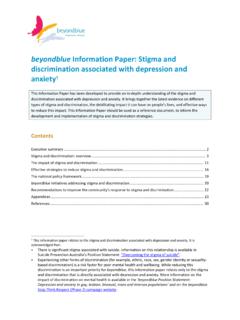 beyondblue Information Paper: Stigma and discrimination ...