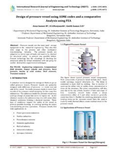 Design of pressure vessel using ASME codes and a ...