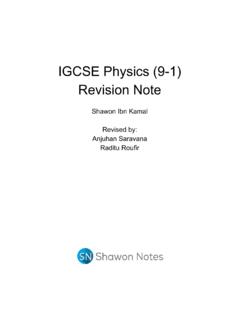 IGCSE Physics (9-1) Revision Note - Shawon Notes