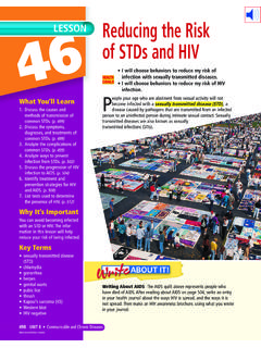Lesson 46 Reducing the Risk of STDs and HIV