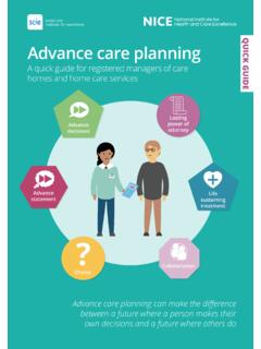 Advance Care Planning Quick Guide - NICE