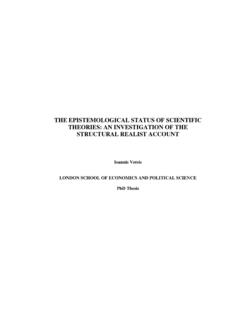 THE EPISTEMOLOGICAL STATUS OF SCIENTIFIC …