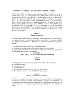 ESTATUTO DA CARREIRA DOCENTE UNIVERSIT&#193;RIA (ECDU) - …