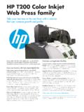 HP T200 Color Inkjet Web Press family