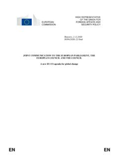 JOINT COMMUNICATION TO THE EUROPEAN PARLIAMENT, …