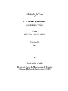 Syllabus for the Trade of ELECTRONICS MECHANIC
