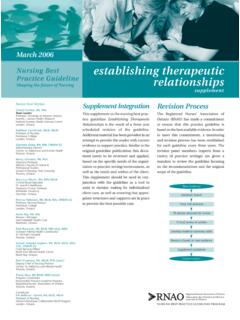 establishing therapeutic relationships - Speaking …