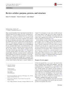 Review articles: purpose, process, and structure