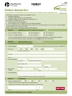 KiwiSaver deduction form - ird.govt.nz