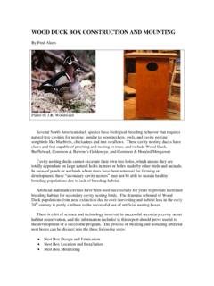WOOD DUCK BOX CONSTRUCTION AND MOUNTING
