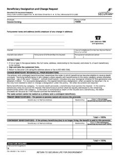 Beneficiary Designation and Change Request …