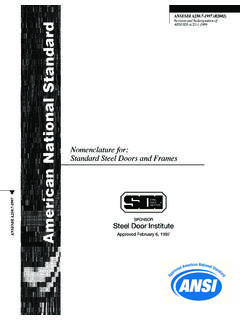 Nomenclature for: Standard Steel Doors and Steel Frames