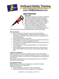 Jack Hammer - OnGuard&#174;' Safety Training