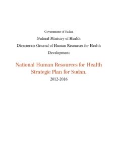 National Human Resources for Health Strategic …