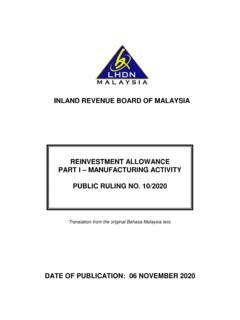 INLAND REVENUE BOARD OF MALAYSIA REINVESTMENT …
