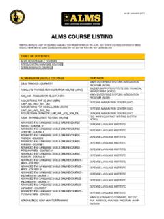 ALMS COURSE LISTING - United States Army