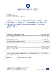 Questions and Answers on Ethanol in the context of the ...